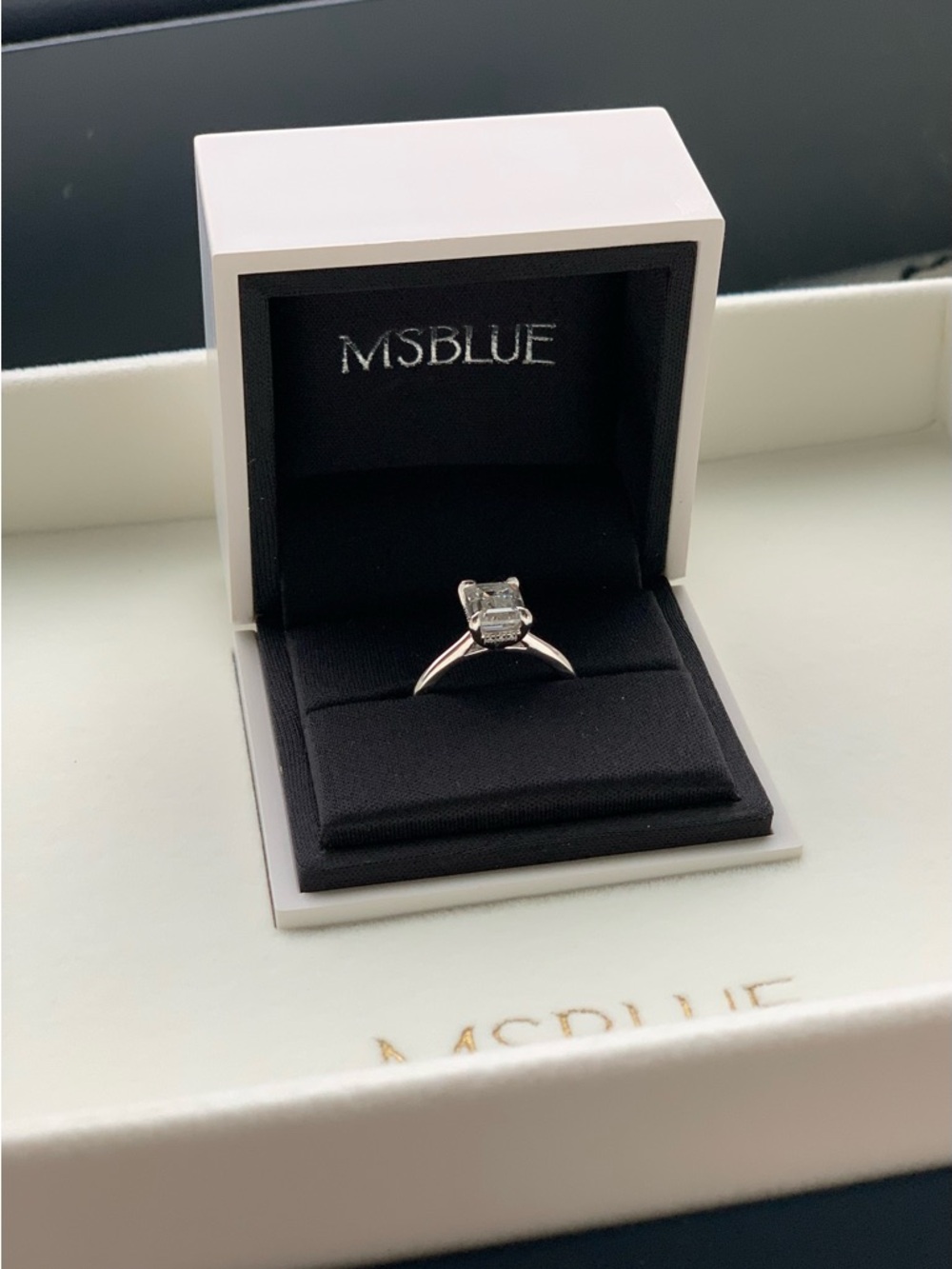 Silver Solitaire Engagement Ring with Clear Stone